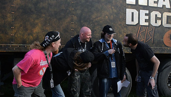 Alex im Interview mit den Excrementory Grindfuckers.