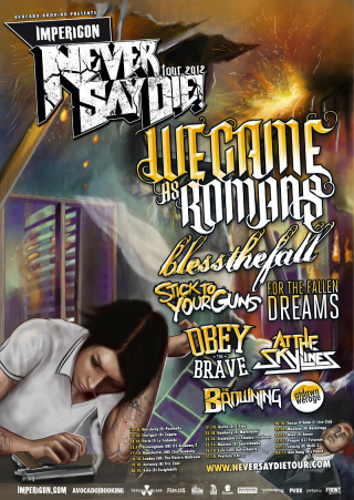 Das Poster der „Never Say Die Tour 2012“.