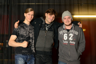 Metal Trails nach dem Interview mit Luca Turilli (m.) in der Markthalle in Hamburg.