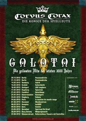 Plakat zur aktuellen Galatai-Tour (2013).