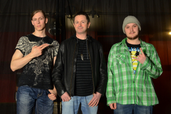 Metal Trails nach dem Interview mit Richard West (m.) in der Markthalle in Hamburg (2013).