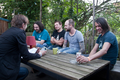 Excuse me Moses beim Interview mit Metal Trails vor dem Gig in Steyr.