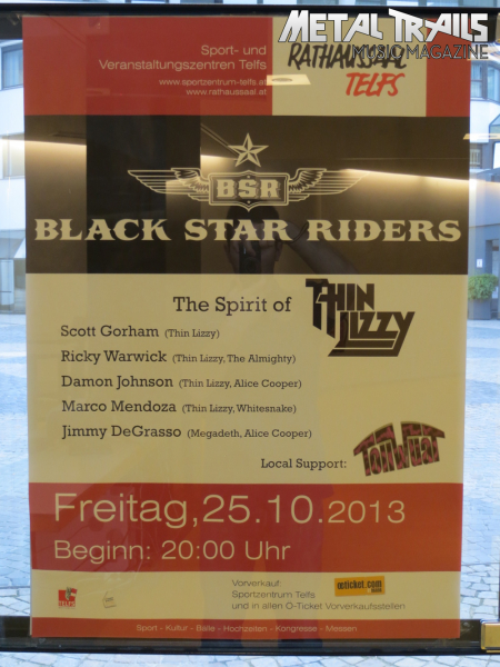 Bild 1 | Black Star Riders am 25. Oktober 2013 in Telfs. Fotografie: Christian Hehs