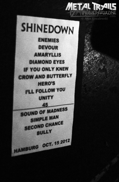 Bild 1 | Shinedown am 15. Oktober 2012 in Hamburg. Fotografie: Arne Luaith