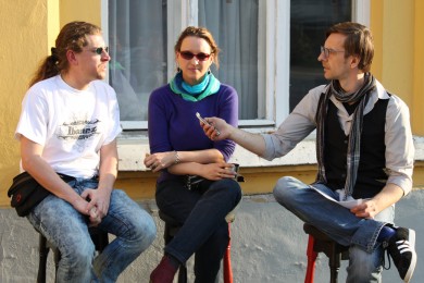 Zum Interview mit Edenbridge vom 2. April 2014 in der Spinnerei, Traun …